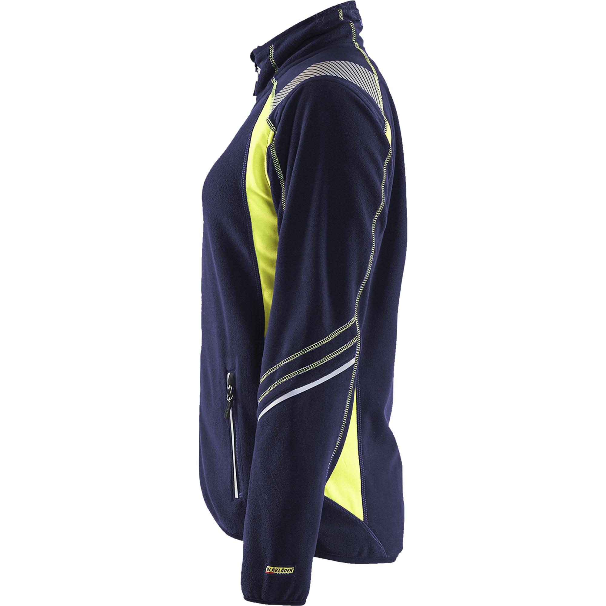 Blaklader Ladies Microfleece Jacket, Navy/Yellow (3)