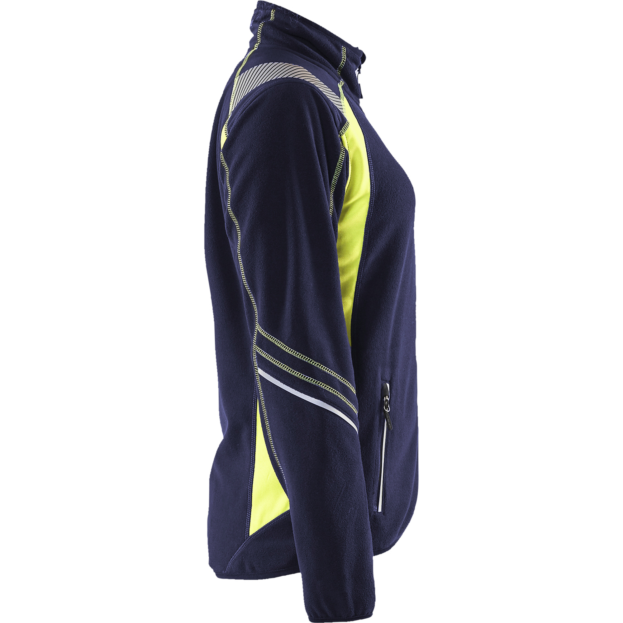Blaklader Ladies Microfleece Jacket, Navy/Yellow (2)