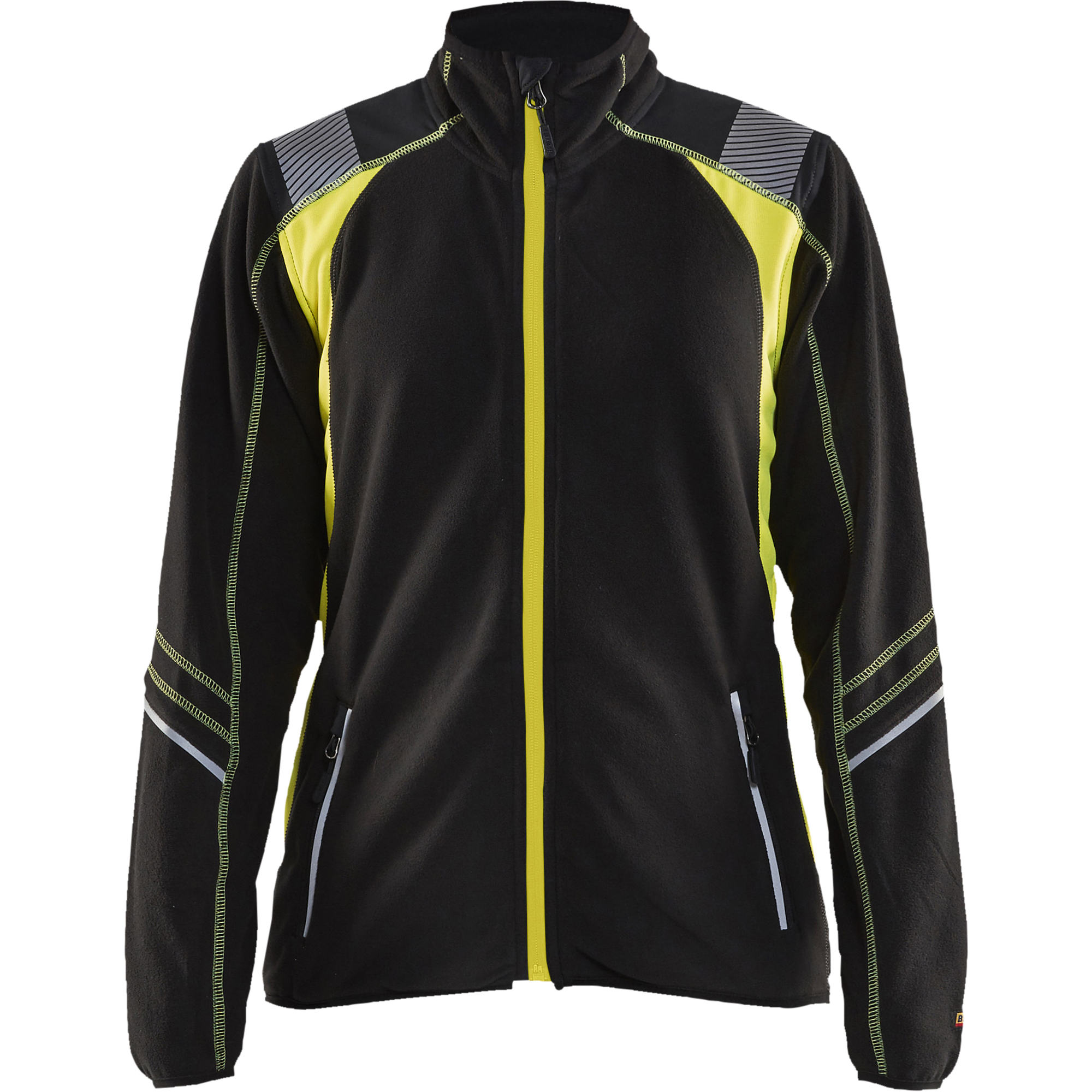 Blaklader Ladies Microfleece Jacket, Black/Yellow