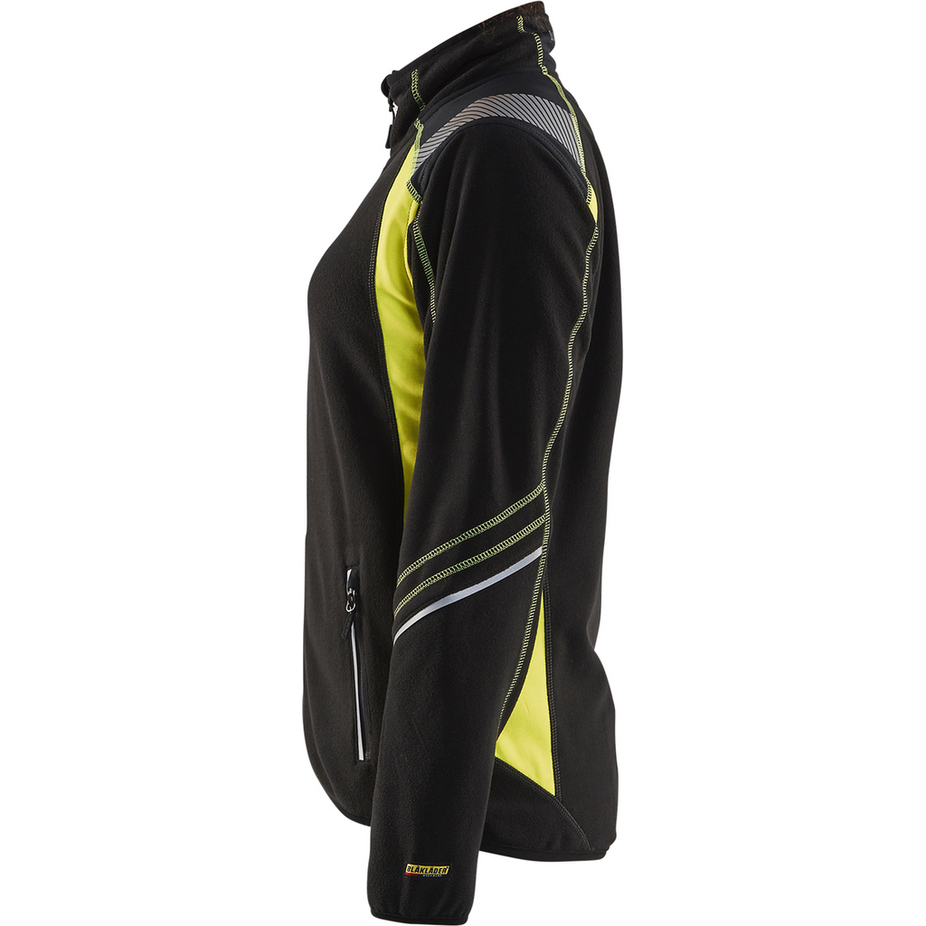 Blaklader Ladies Microfleece Jacket, Black/Yellow (3)