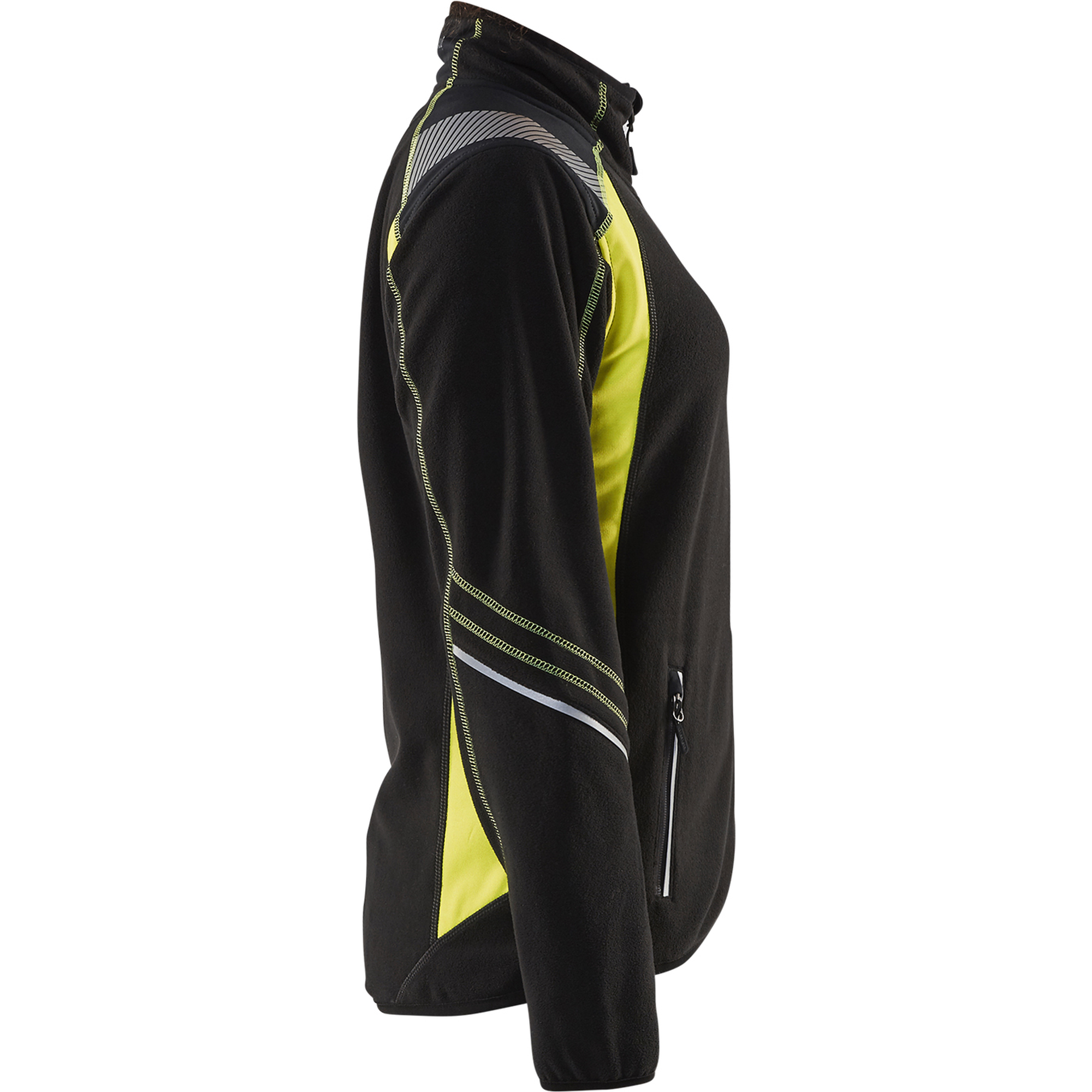 Blaklader Ladies Microfleece Jacket, Black/Yellow (2)