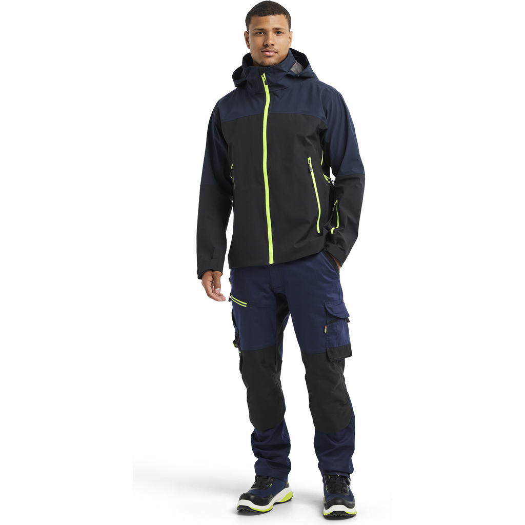 Blaklader Striker Shell Jacket Stretch, Dark Navy/High Vis Yellow (6)