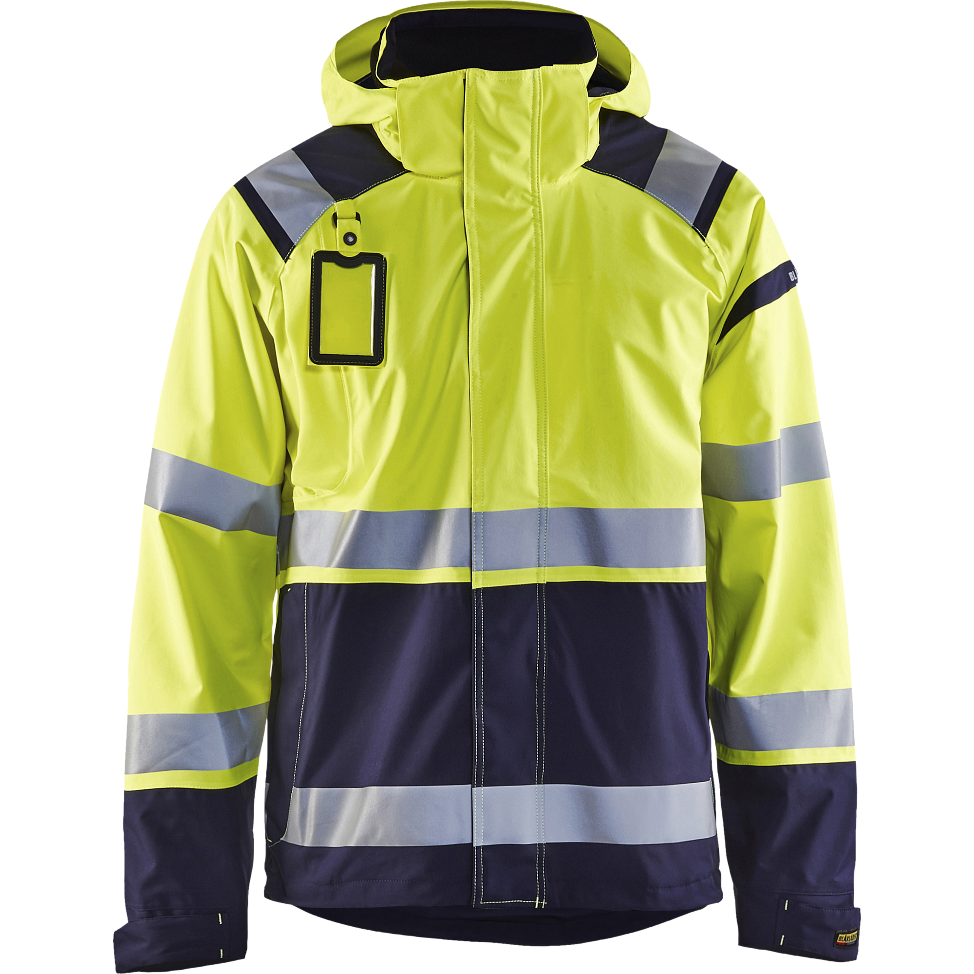 Blaklader High Vis Shell Jacket, Yellow/Navy Blue
