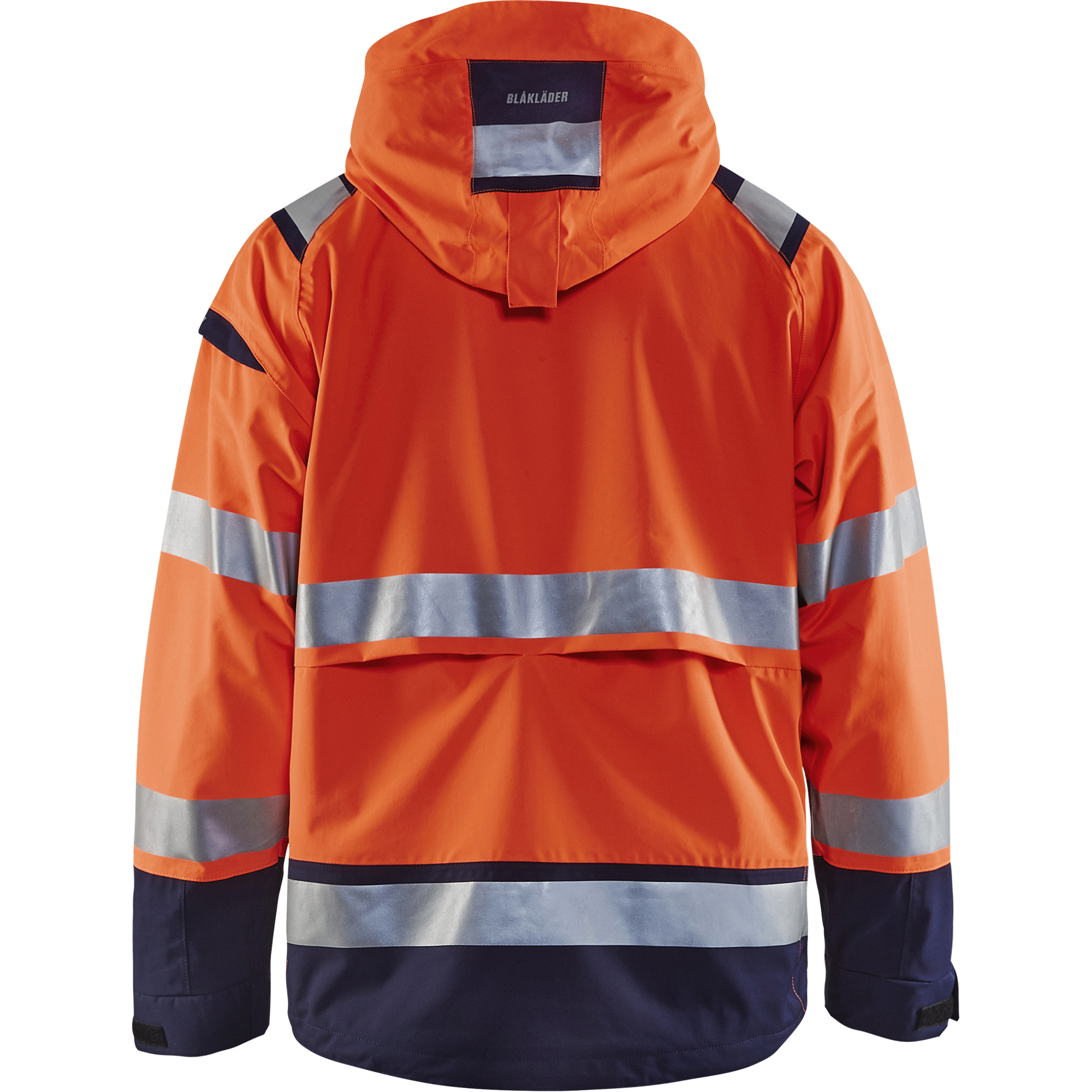 Blaklader High Vis Shell Jacket, Orange/Navy Blue (4)