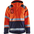 Blaklader High Vis Shell Jacket, Orange/Navy Blue