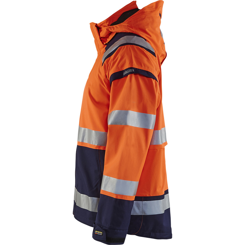 Blaklader High Vis Shell Jacket, Orange/Navy Blue (3)