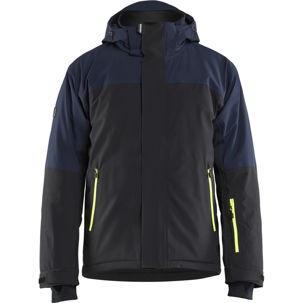Blaklader Striker Stretch Winter Jacket, Dark Navy/High Vis Yellow