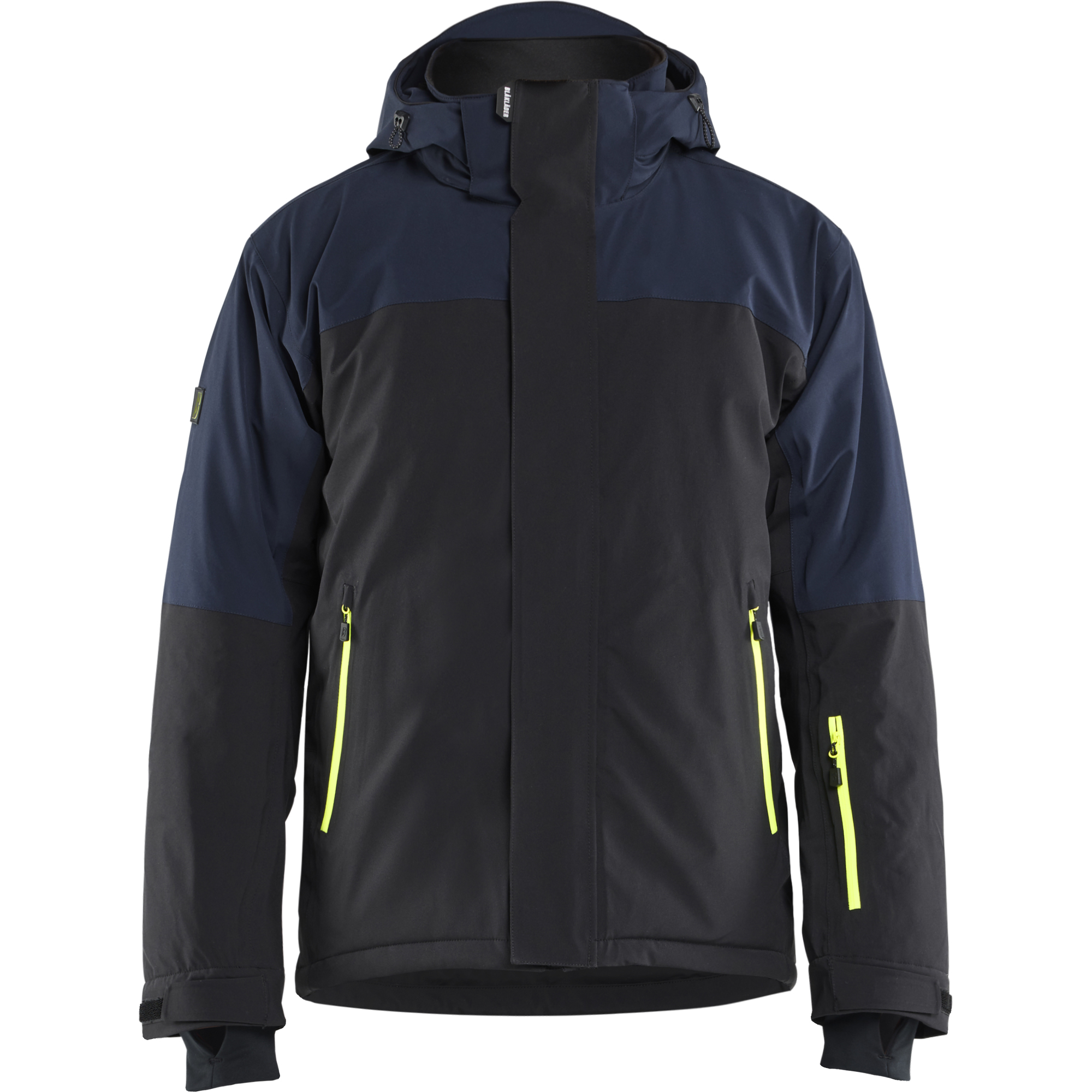 Blaklader Striker Stretch Winter Jacket, Dark Navy/High Vis Yellow