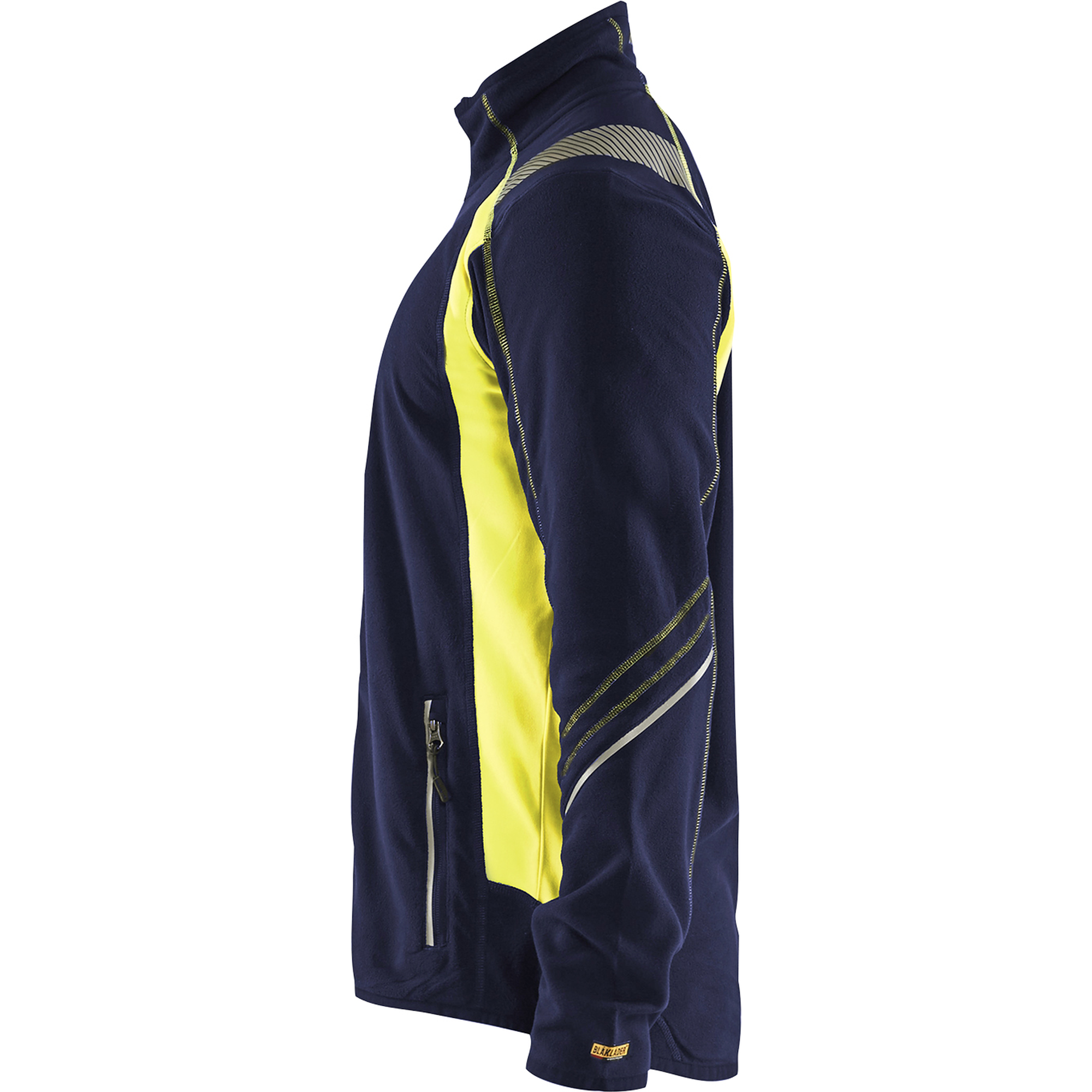 Blaklader Microfleece Jacket, Navy Blue/ Yellow (3)