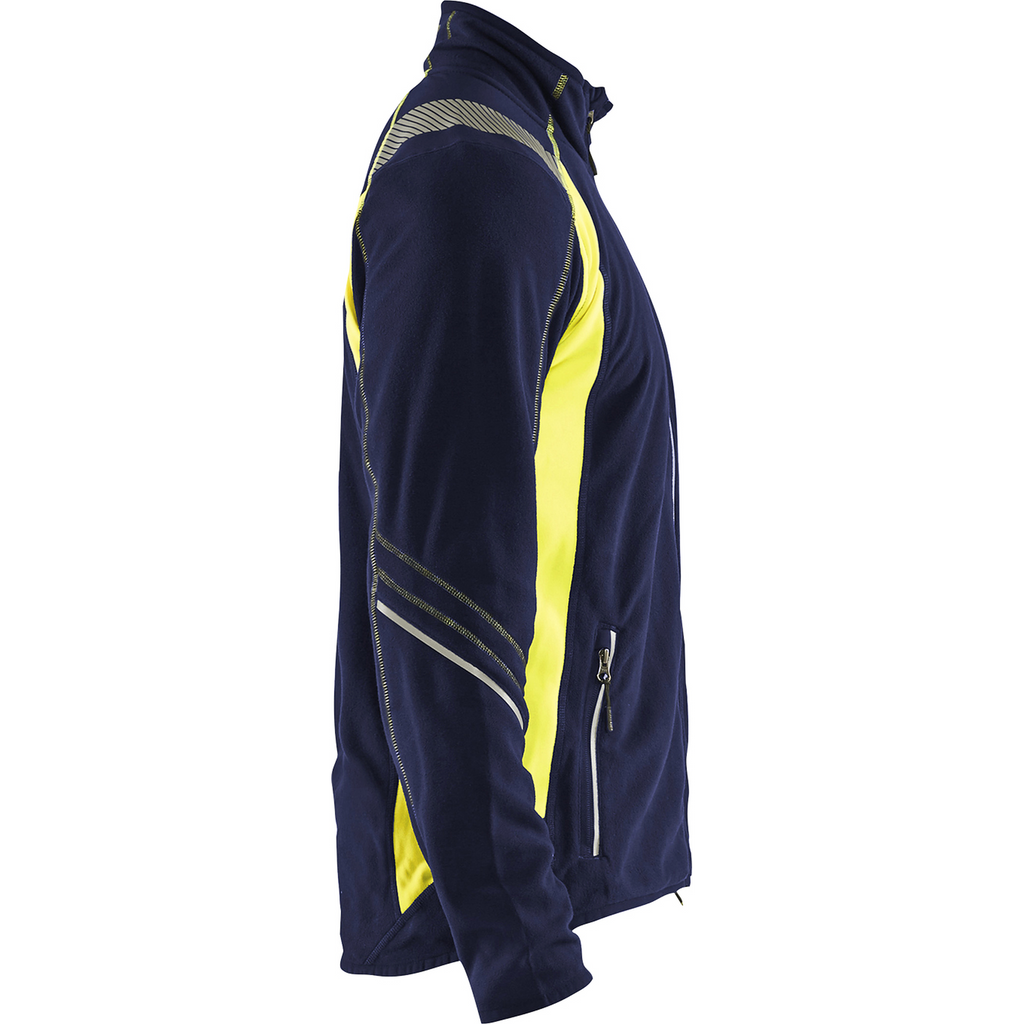 Blaklader Microfleece Jacket, Navy Blue/ Yellow (2)