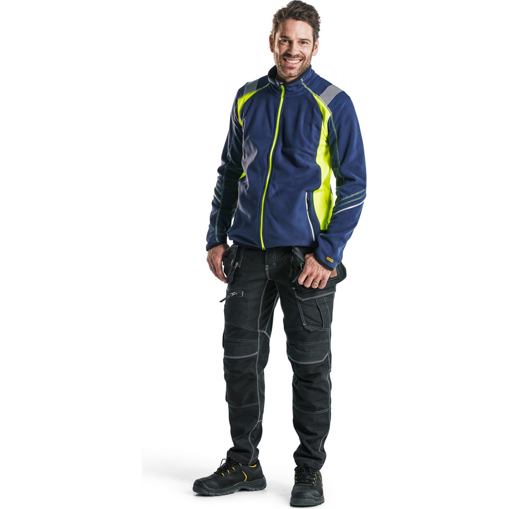 Blaklader Microfleece Jacket, Navy Blue/ Yellow (5)