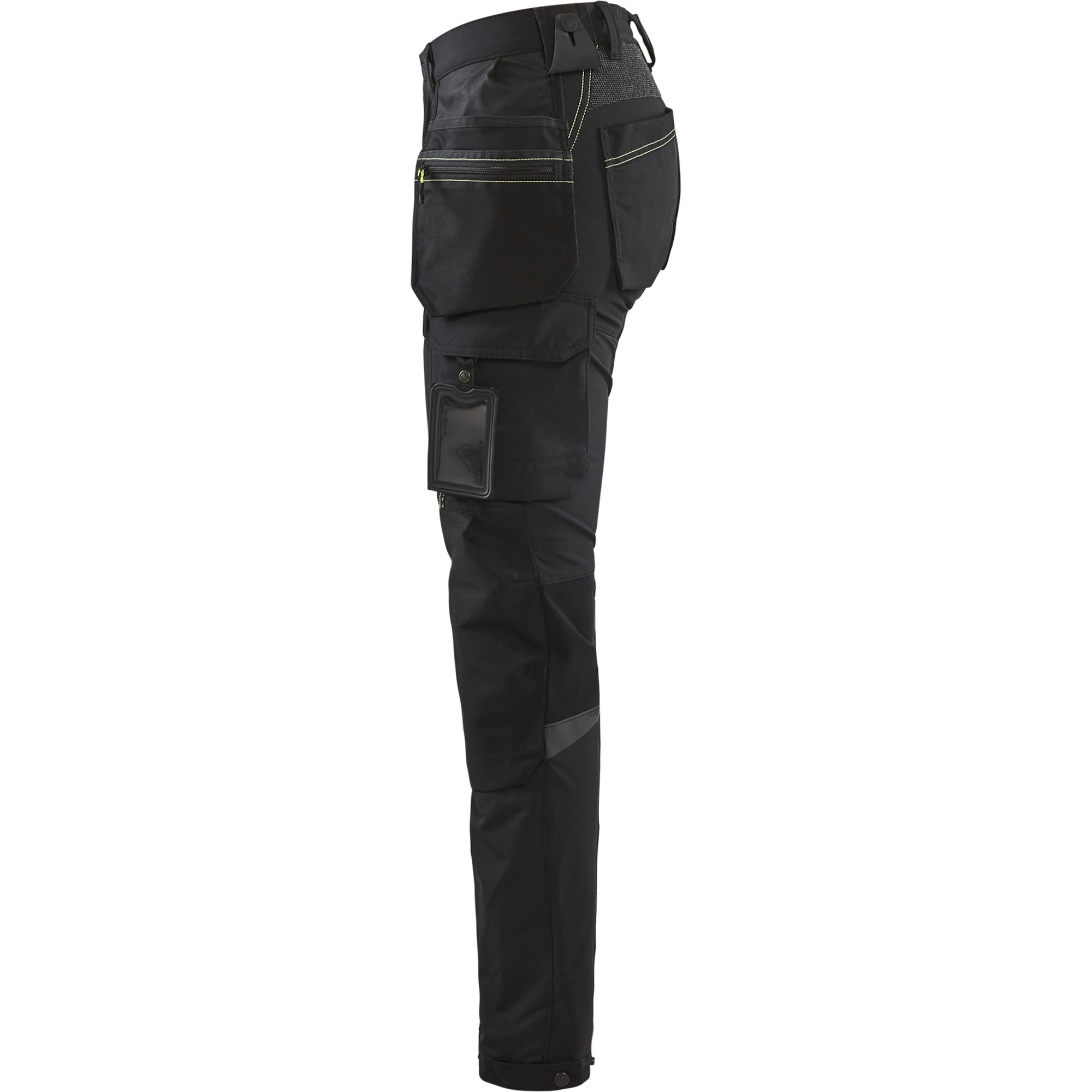Blaklader Ladies 4-Way Stretch Craftsman Work Trousers, Black/Yellow (3)