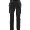 Blaklader Ladies 4-Way Stretch Craftsman Work Trousers, Black/Yellow