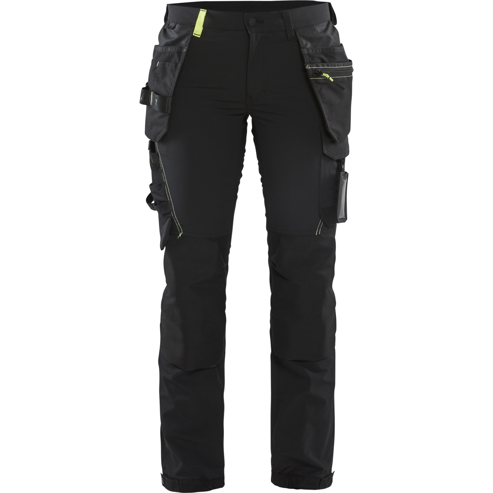 Blaklader Ladies 4-Way Stretch Craftsman Work Trousers, Black/Yellow