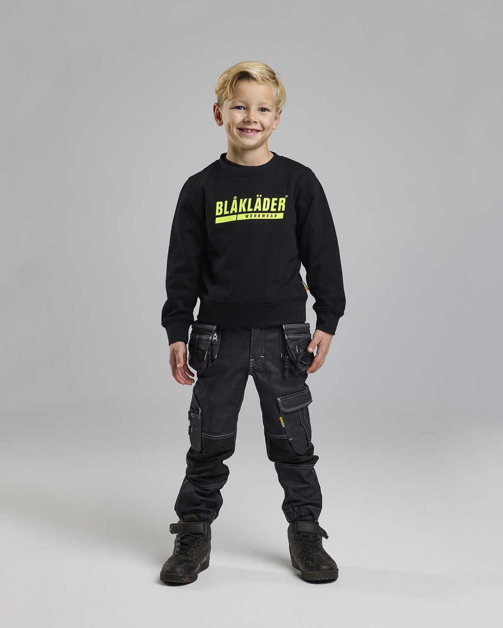Blaklader Kids Sweatshirt, Black/High Vis Yellow (5)