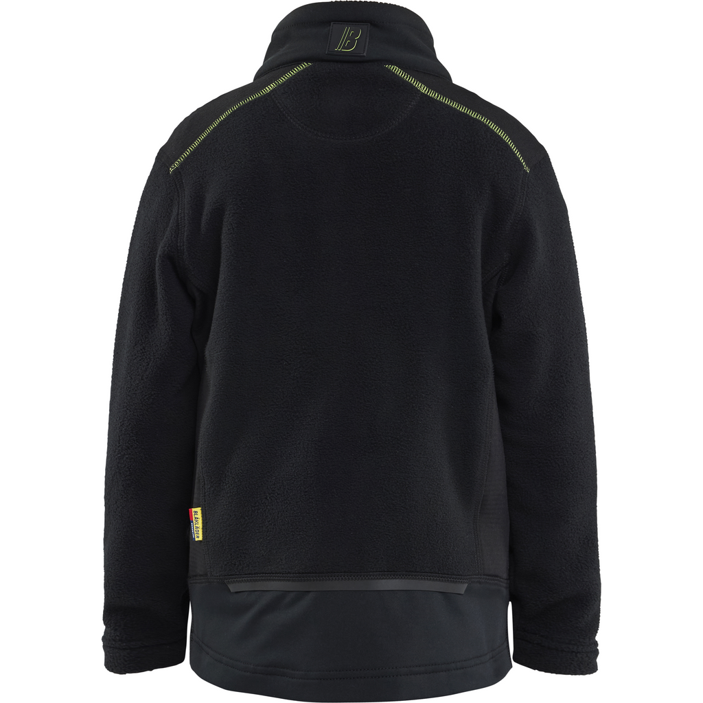 Blaklader Kids Microfleece Pullover, Black/High Vis Yellow (4)