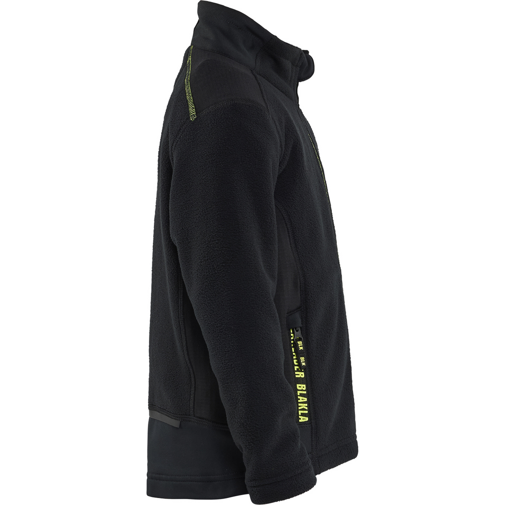 Blaklader Kids Microfleece Pullover, Black/High Vis Yellow (2)