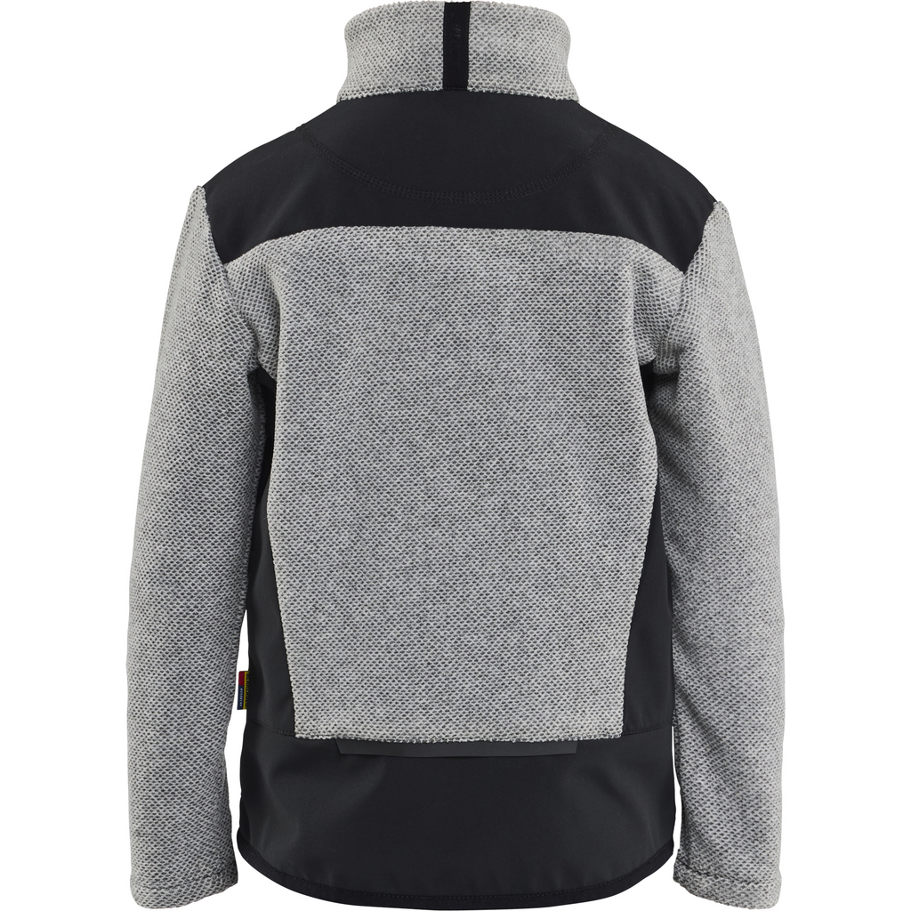 Blaklader Kids Knitted Fleece Pullover, Grey Melange/Black (4)