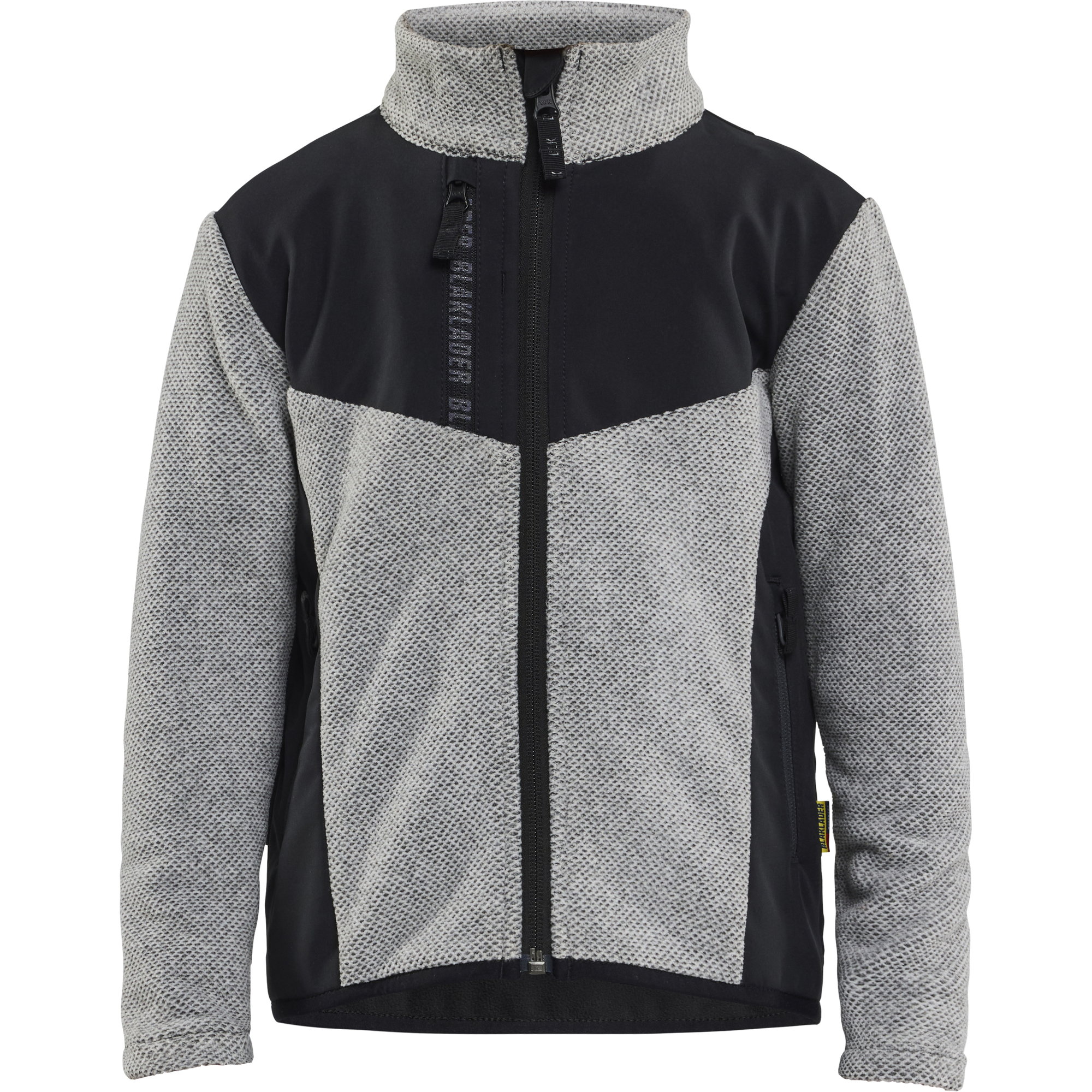 Blaklader Kids Knitted Fleece Pullover, Grey Melange/Black