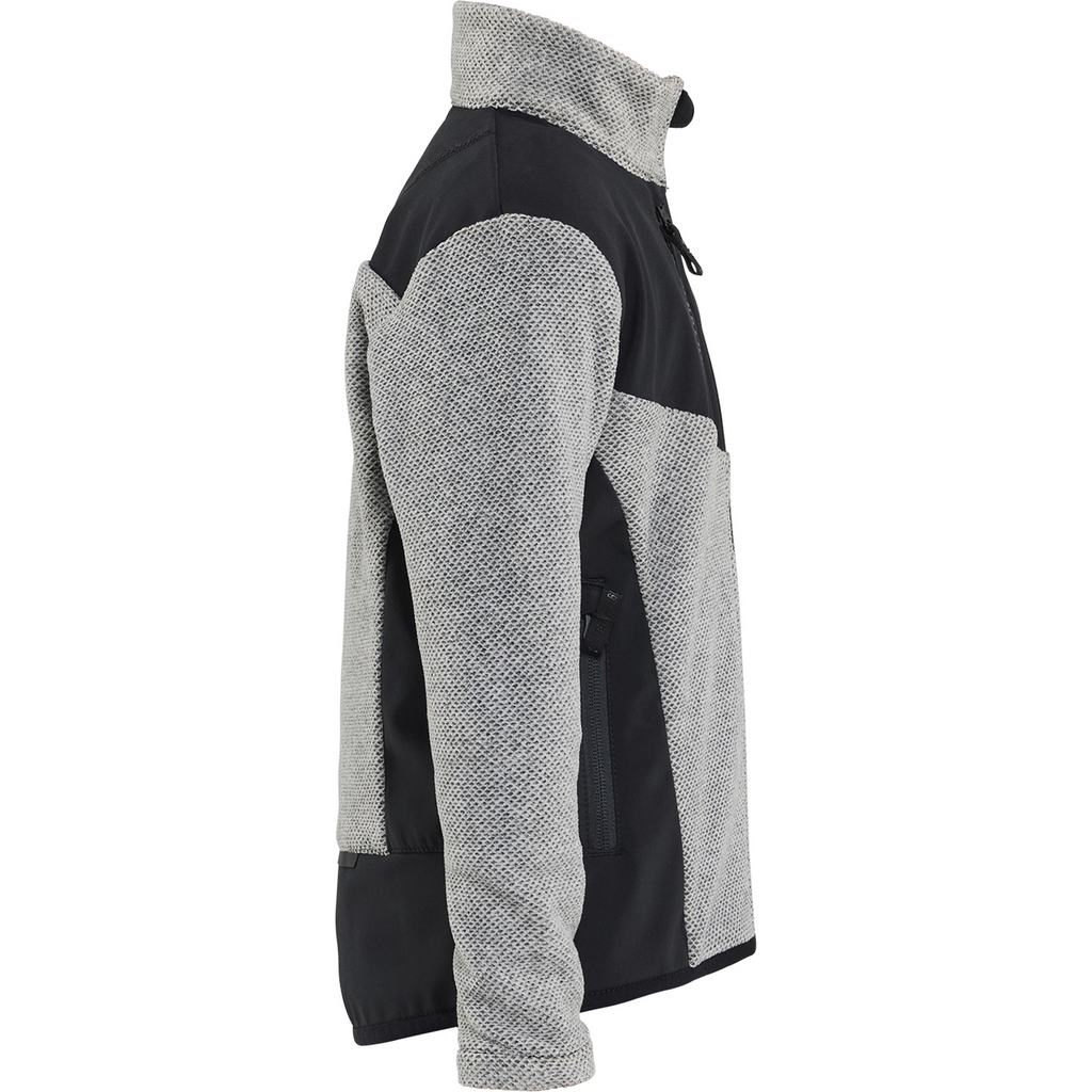 Blaklader Kids Knitted Fleece Pullover, Grey Melange/Black (2)