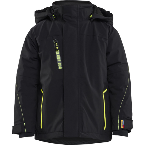 Blaklader Children's Winter Jacket Stretch Lightly Lined, Black/High Vis Yellow
