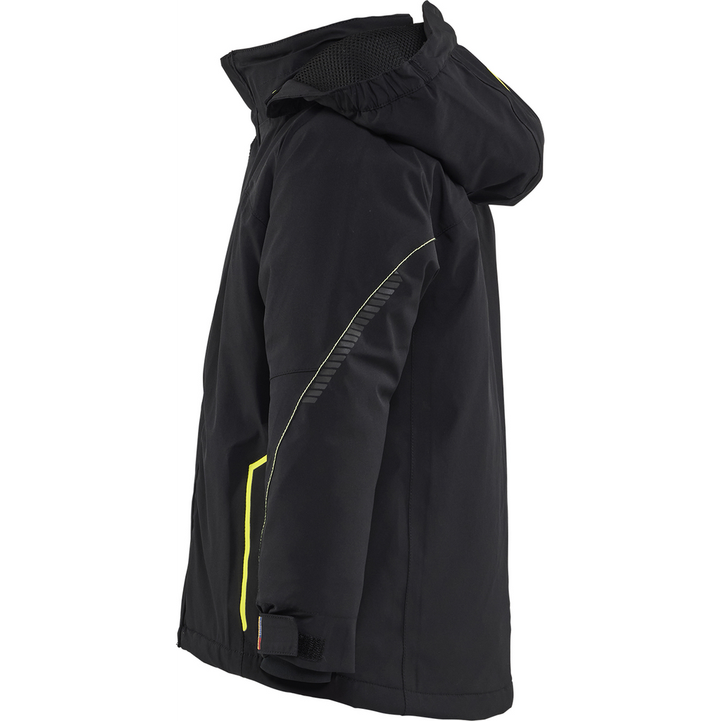 Blaklader Children's Winter Jacket Stretch Lightly Lined, Black/High Vis Yellow (3)