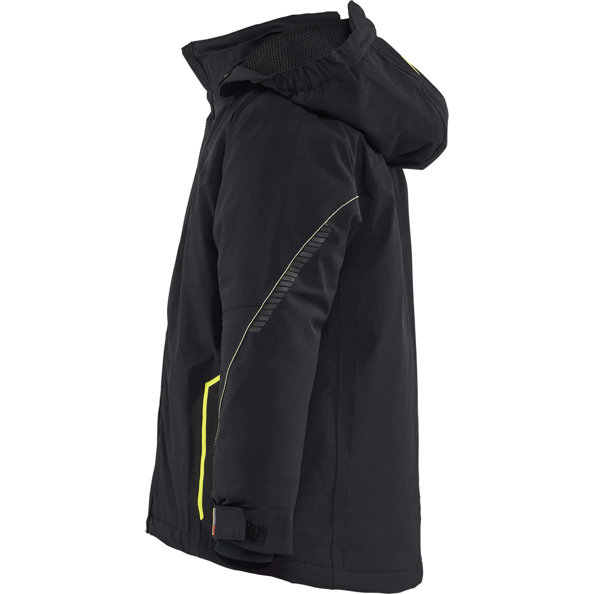 Blaklader Children's Winter Jacket Stretch Lightly Lined, Black/High Vis Yellow (3)