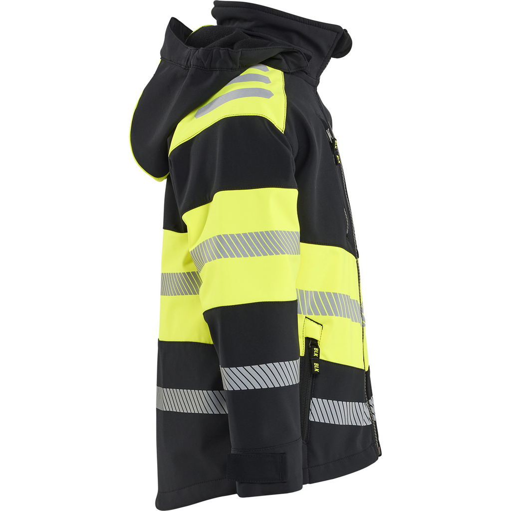 Blaklader Kids Softshell Jacket, Black/High Vis Yellow (2)