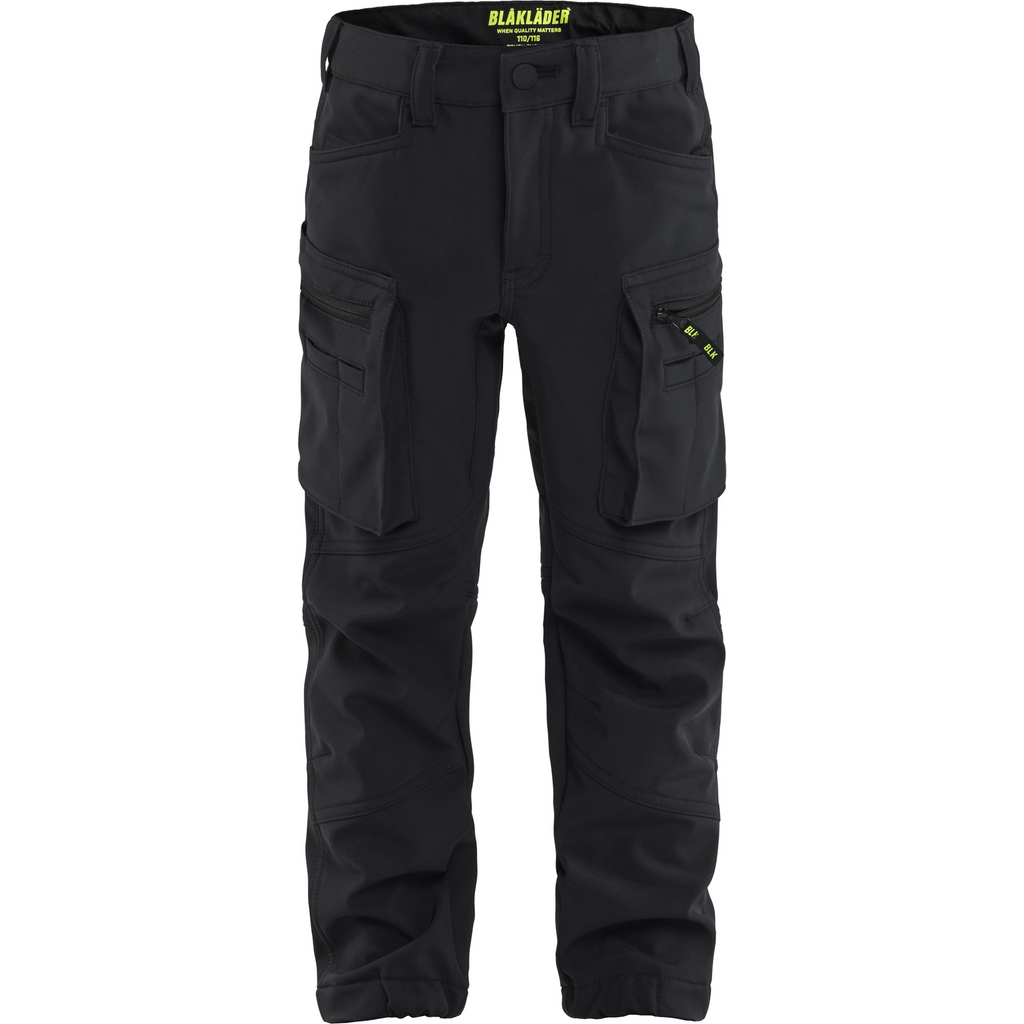 Blaklader Children's Softshell Work Trousers, Black