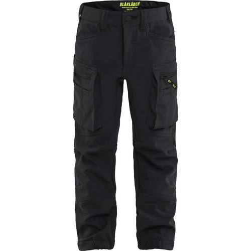 Blaklader Children's Softshell Work Trousers, Black
