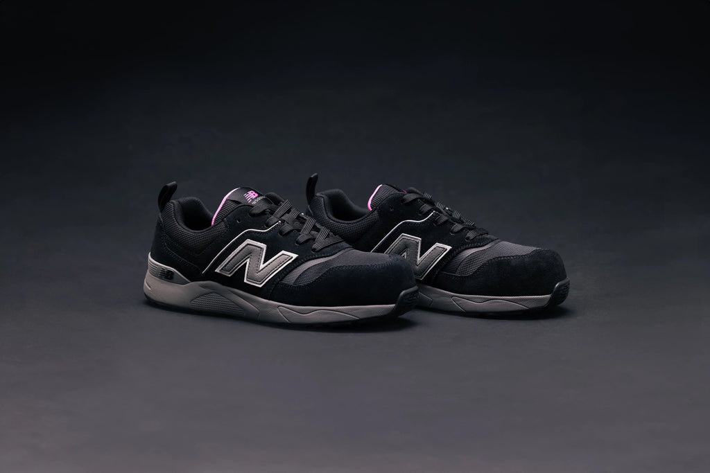 New Balance Elite Lite Womens Safety Shoe S1 PL HRO FO SC SR Black/rose (10)