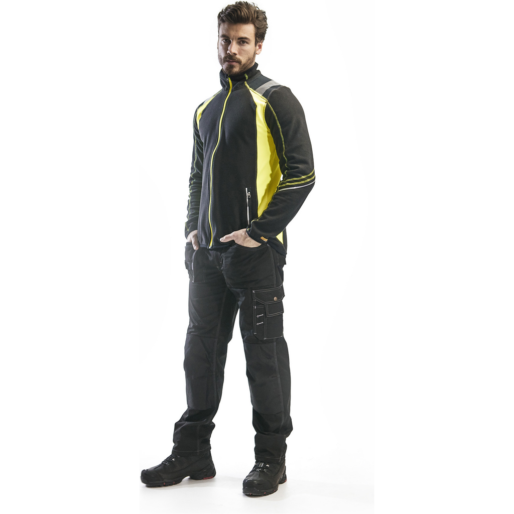 Blaklader Microfleece Jacket, Black/Yellow (4)