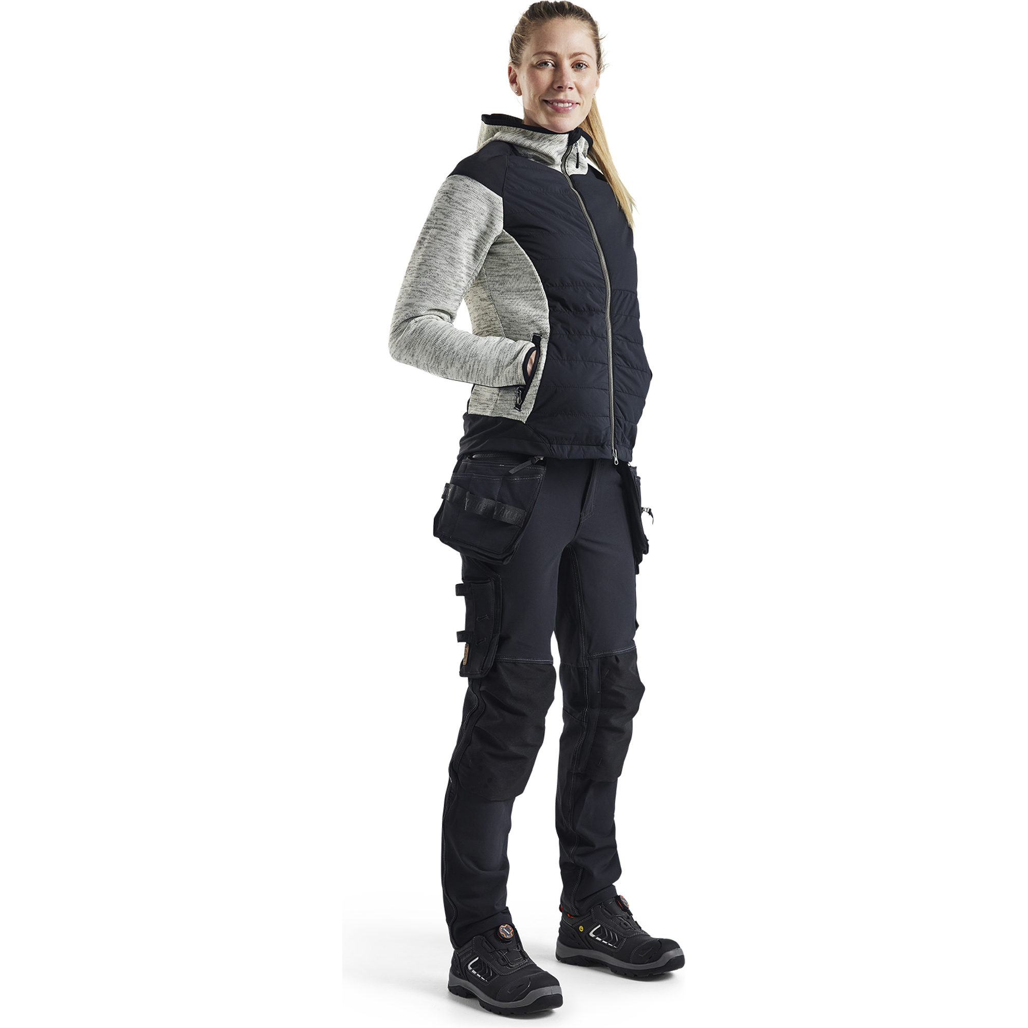 Blaklader Women's Hybrid Jacket, Grey Melange/Black (5)