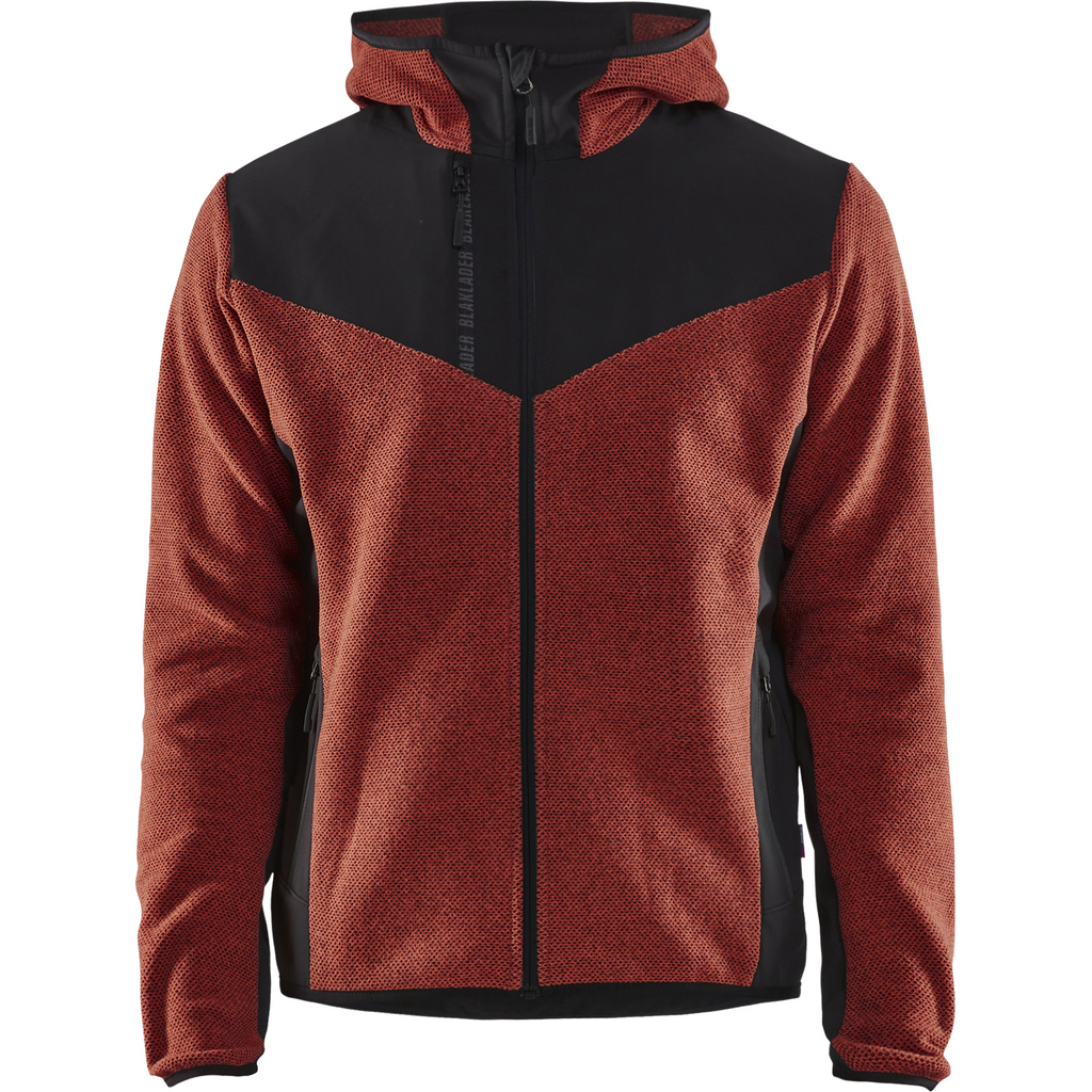 Blaklader Softshell Knitted Jacket, Rust Red/Black