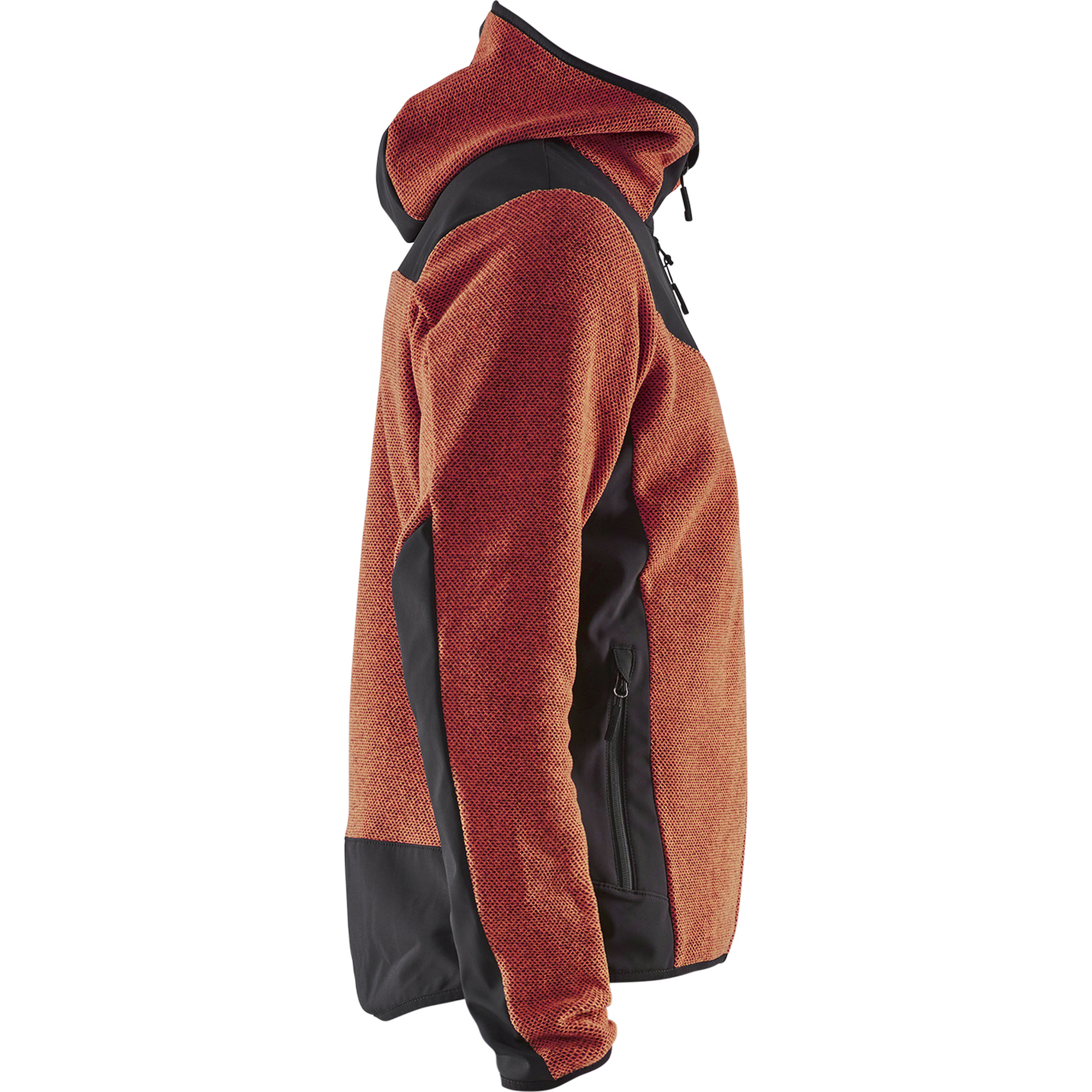 Blaklader Softshell Knitted Jacket, Rust Red/Black (2)
