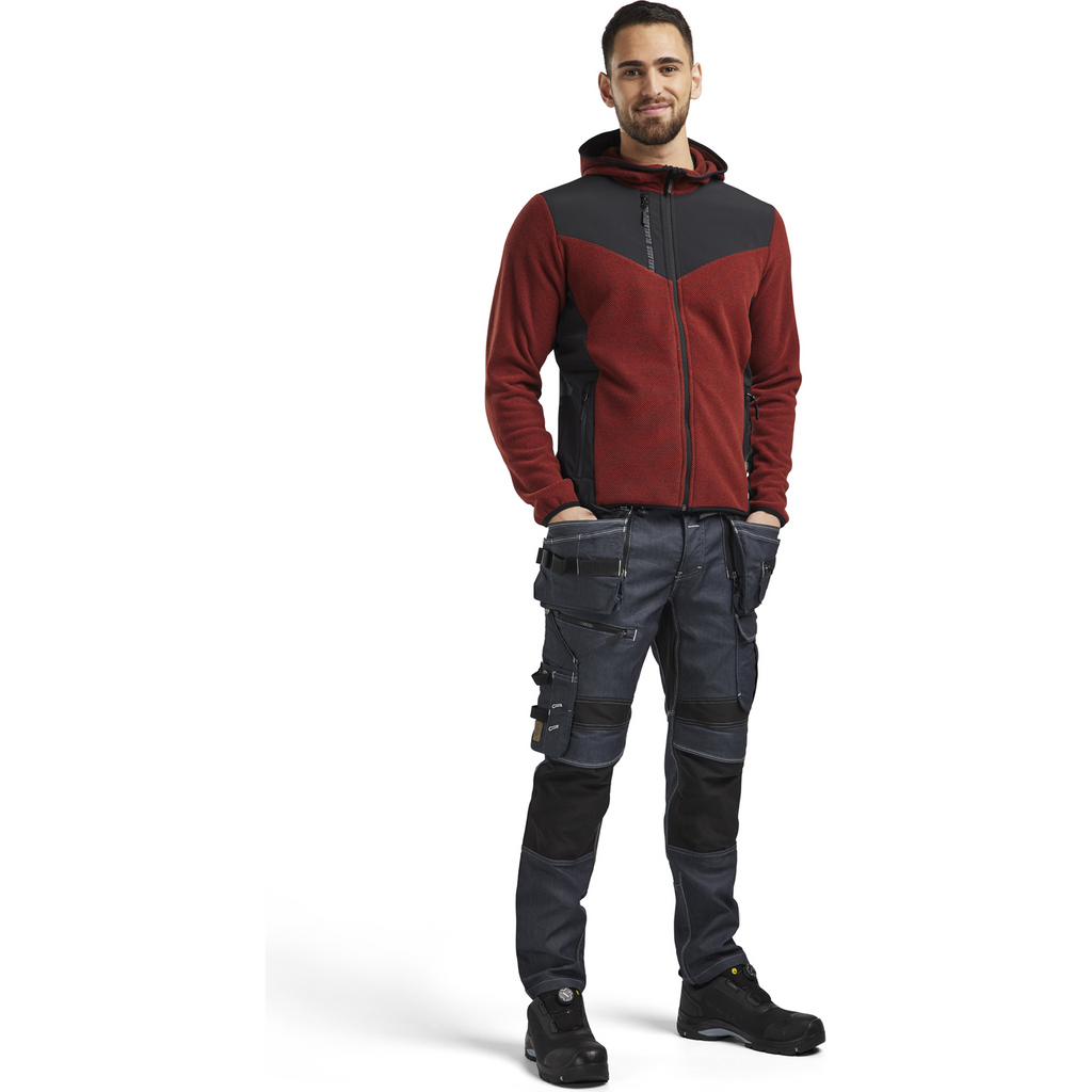 Blaklader Softshell Knitted Jacket, Rust Red/Black (5)