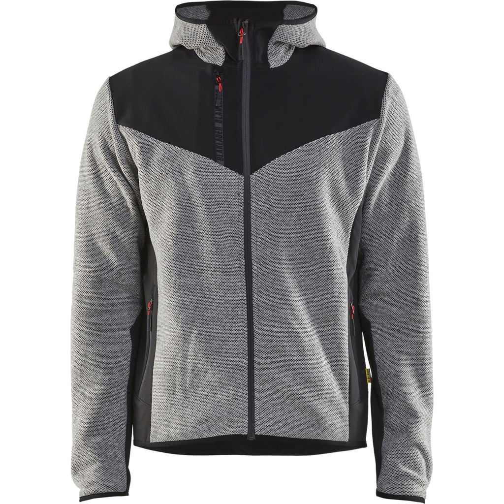 Blaklader Softshell Knitted Jacket, Grey Melange/Black