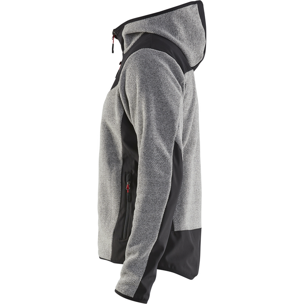 Blaklader Softshell Knitted Jacket, Grey Melange/Black (3)