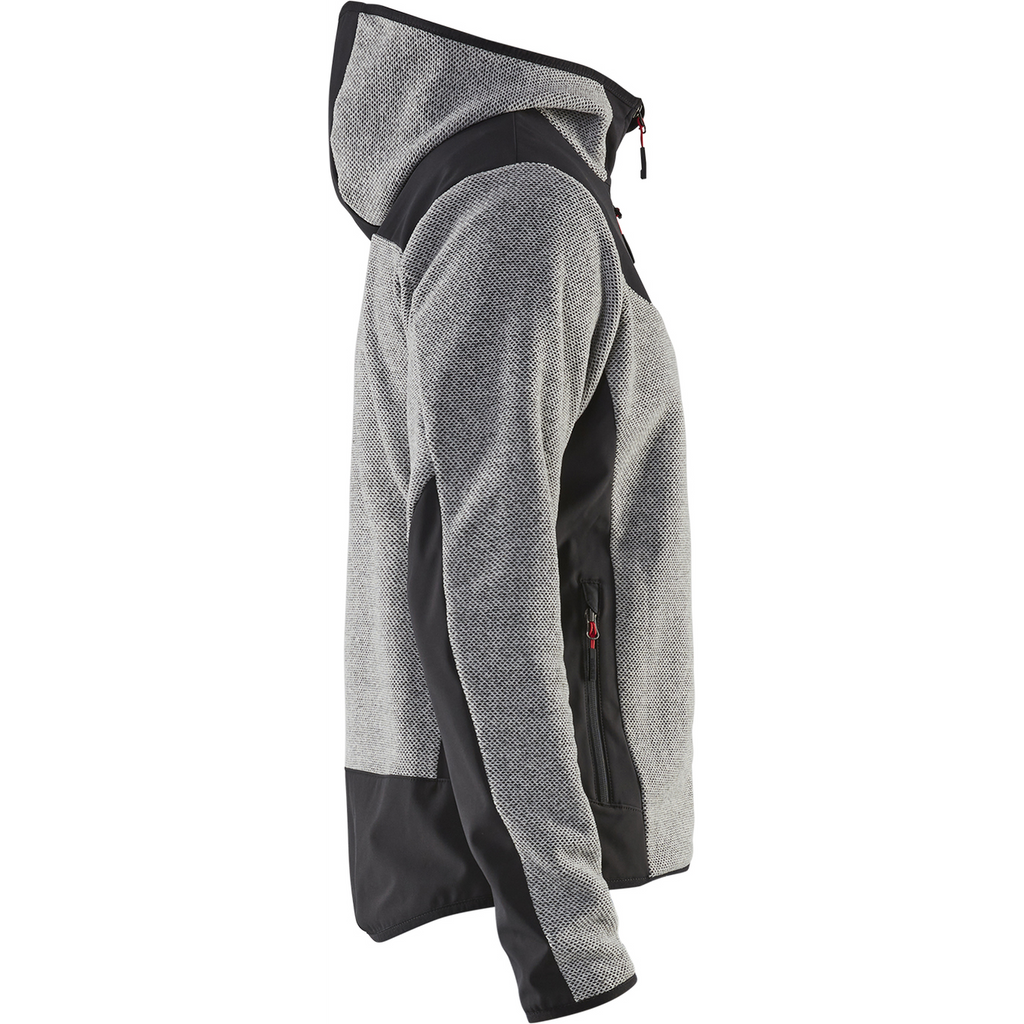 Blaklader Softshell Knitted Jacket, Grey Melange/Black (2)