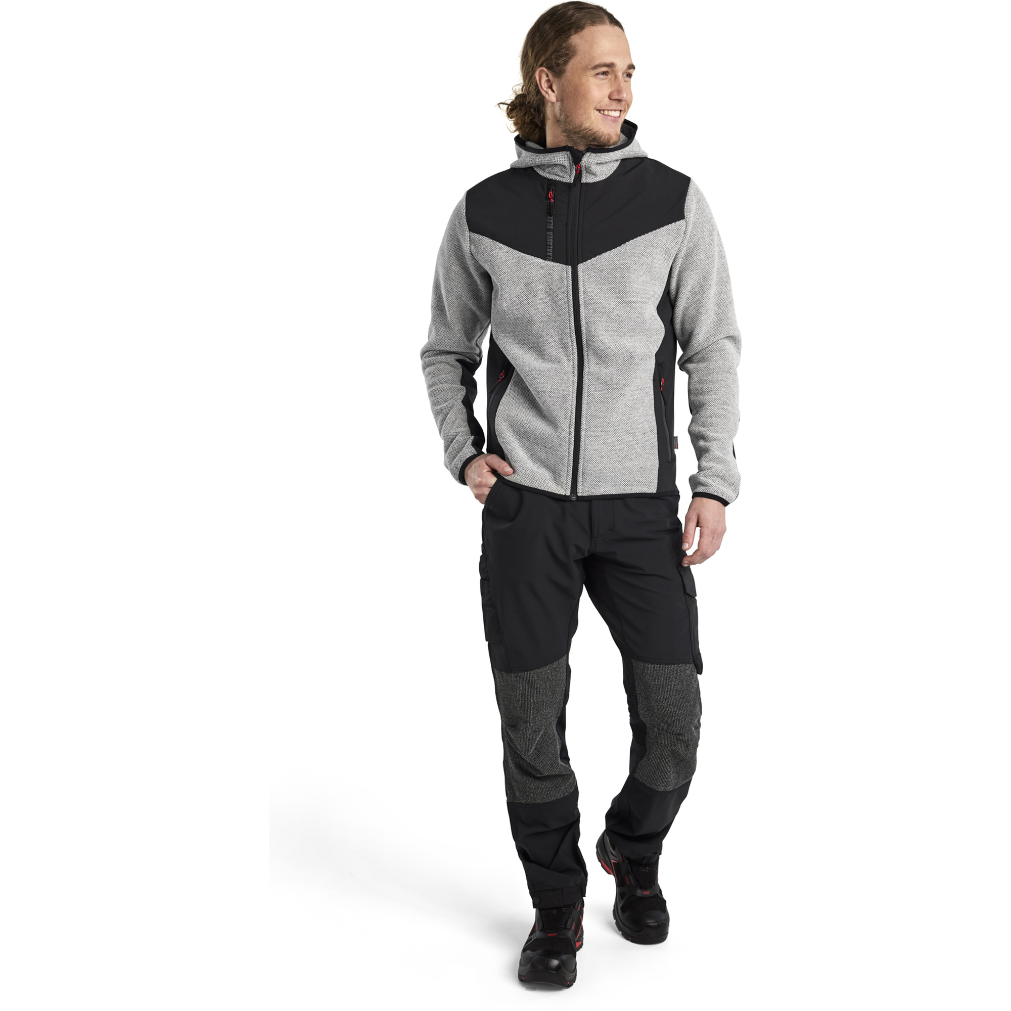 Blaklader Softshell Knitted Jacket, Grey Melange/Black (5)