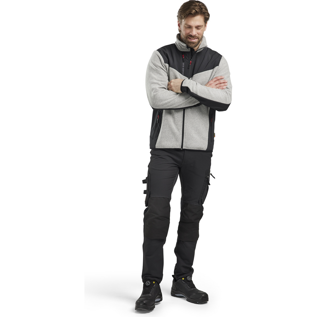 Blaklader Softshell Knitted Jacket, Grey Melange/Black (5)