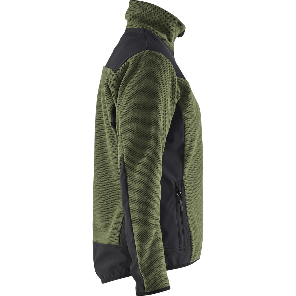 Blaklader Ladies Softshell Knitted Jacket, Autumn Green/Black (2)