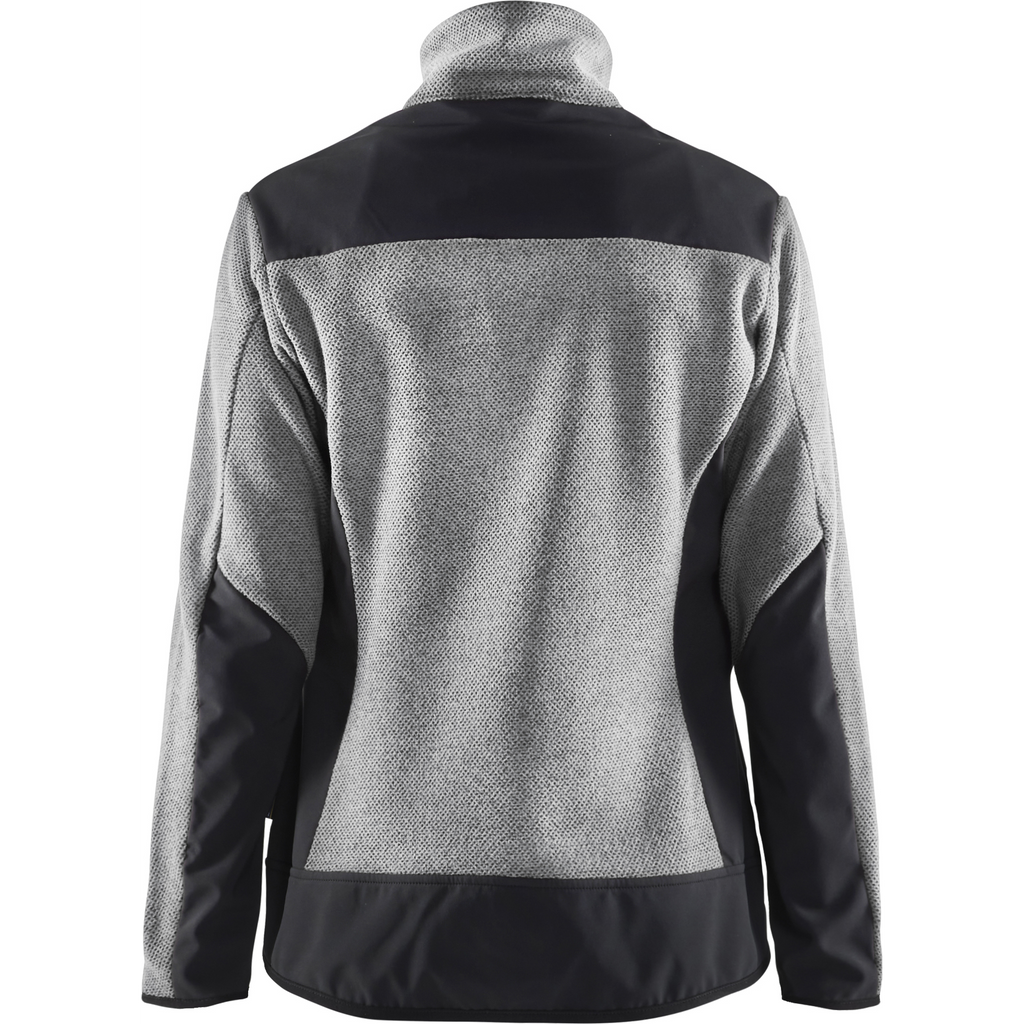 Blaklader Ladies' Softshell Knitted Jacket, Grey Melange/Black (4)