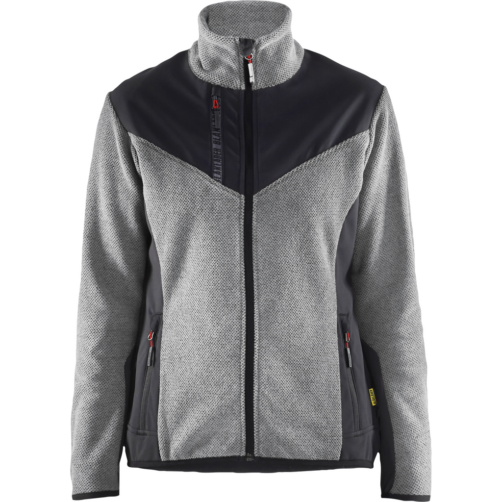 Blaklader Ladies' Softshell Knitted Jacket, Grey Melange/Black