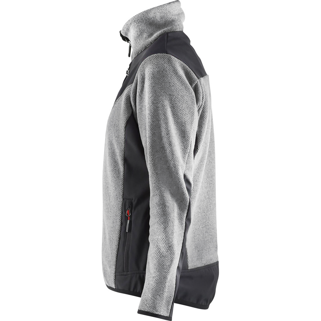 Blaklader Ladies' Softshell Knitted Jacket, Grey Melange/Black (3)
