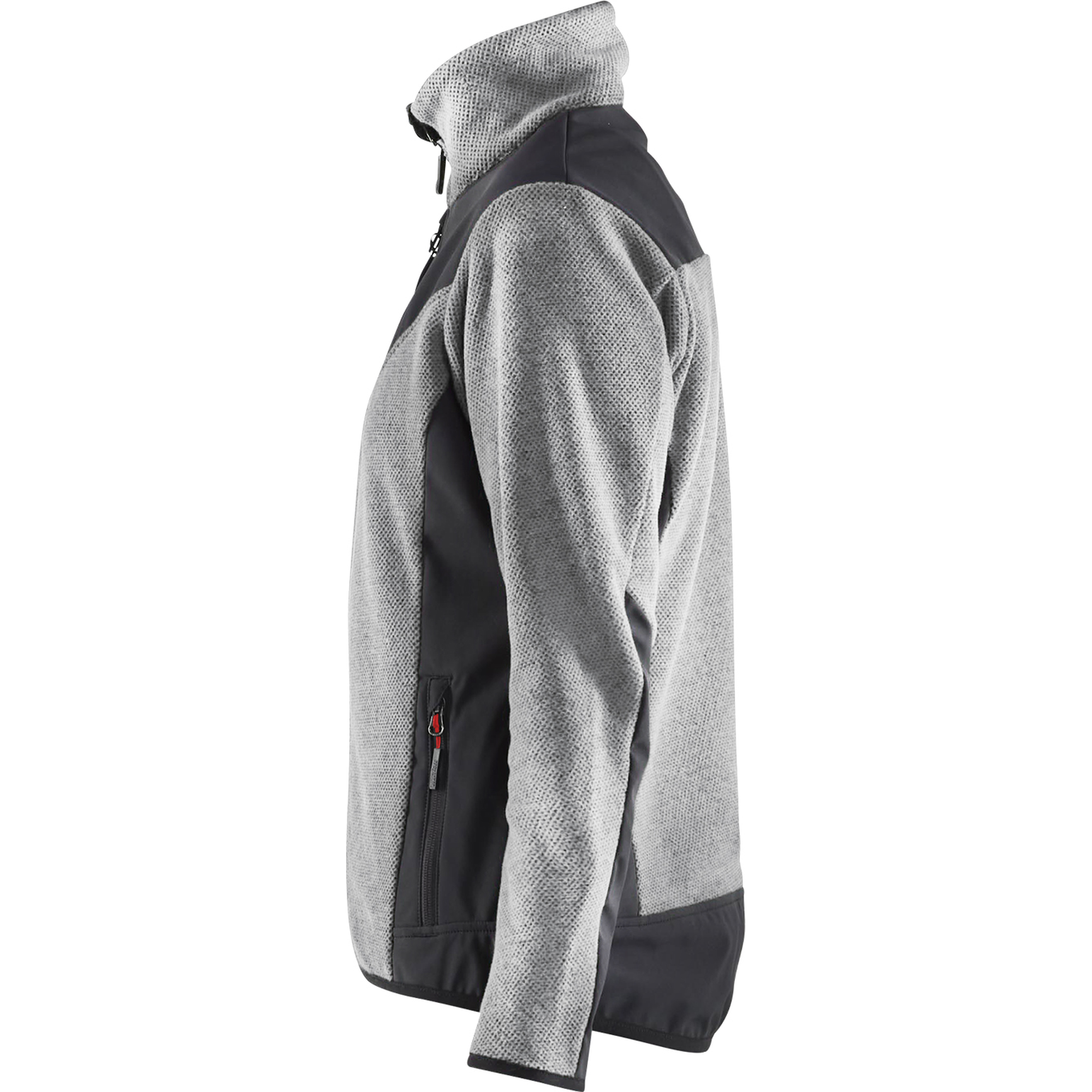 Blaklader Ladies' Softshell Knitted Jacket, Grey Melange/Black (3)