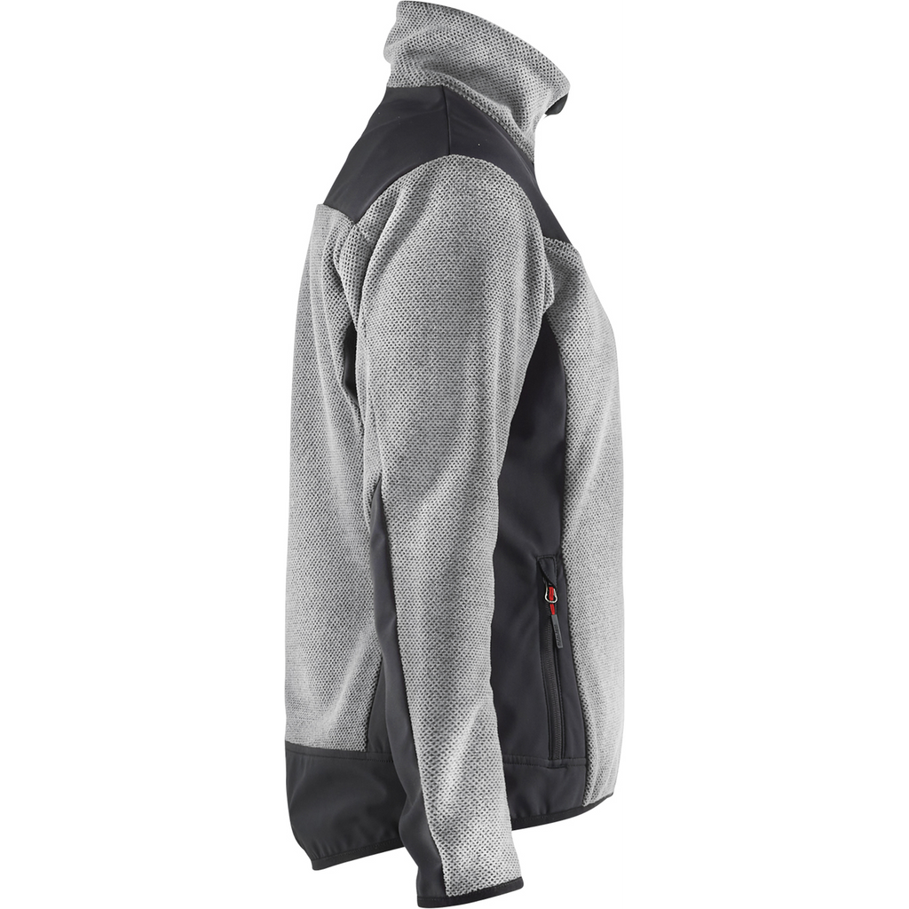 Blaklader Ladies' Softshell Knitted Jacket, Grey Melange/Black (2)