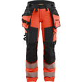 Blaklader High Vis Ladies 4-Way Stretch Trousers, Red/Black