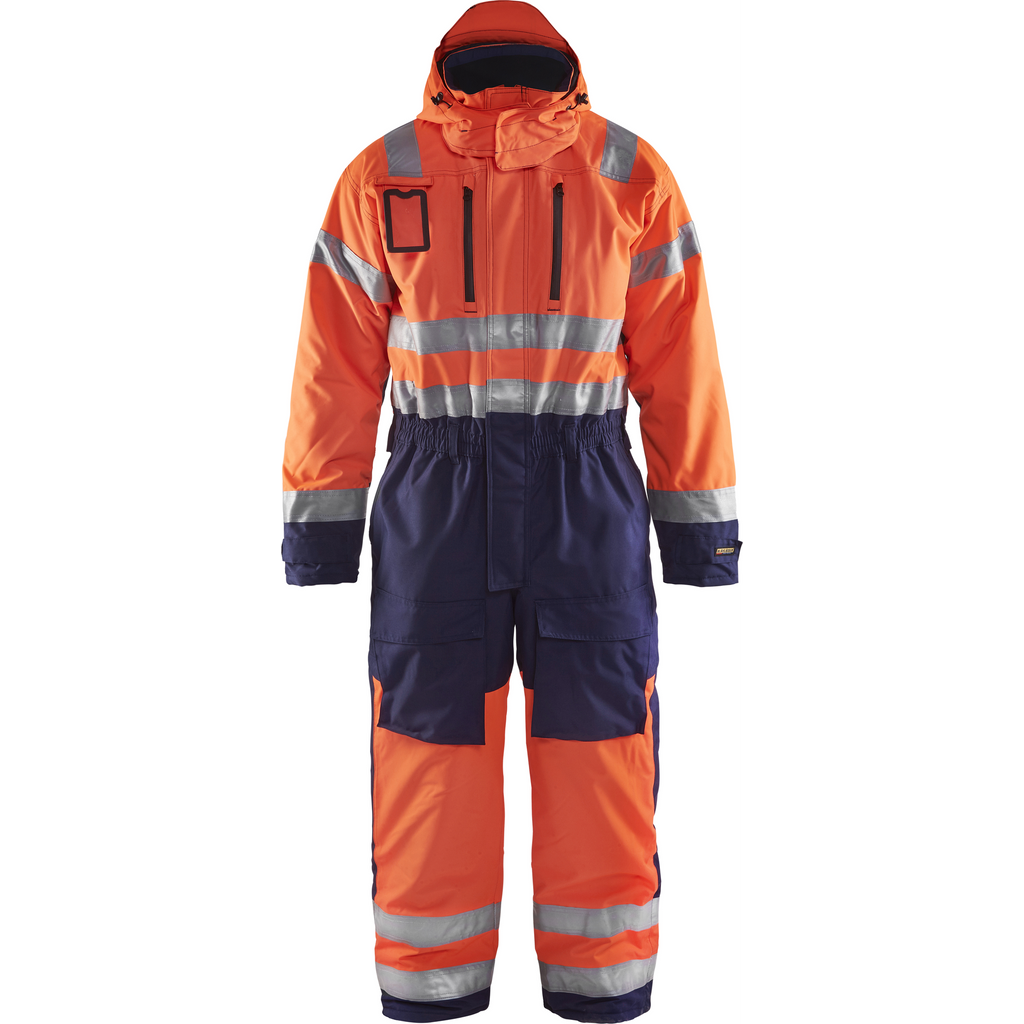 Blaklader High Vis Winter Coverall, Orange/Navy
