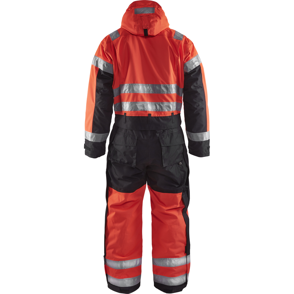 Blaklader High Vis Winter Coverall, Red/Black (3)